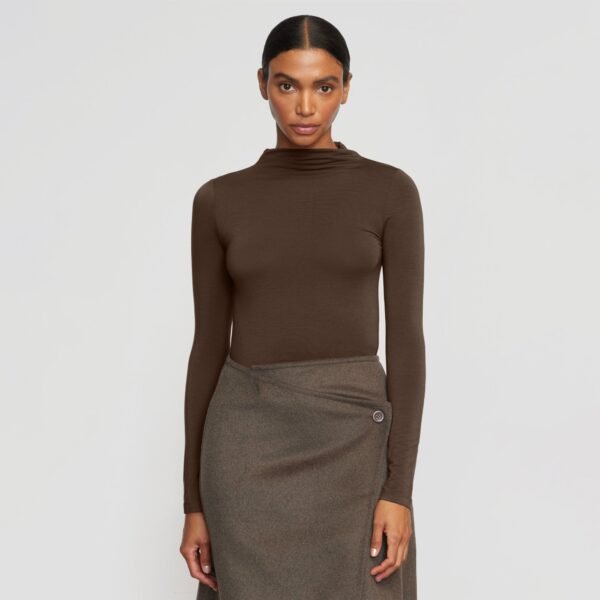 Ava Mock-Neck Long-Sleeve Tee