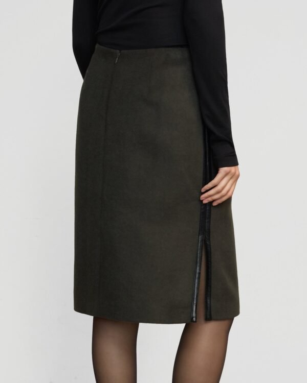 Colette Contrast Leather-Trim Skirt - Image 5