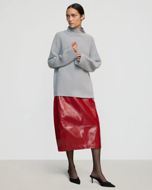 Daria Wrap-Neck Organic Cotton-Wool Sweater - Image 3