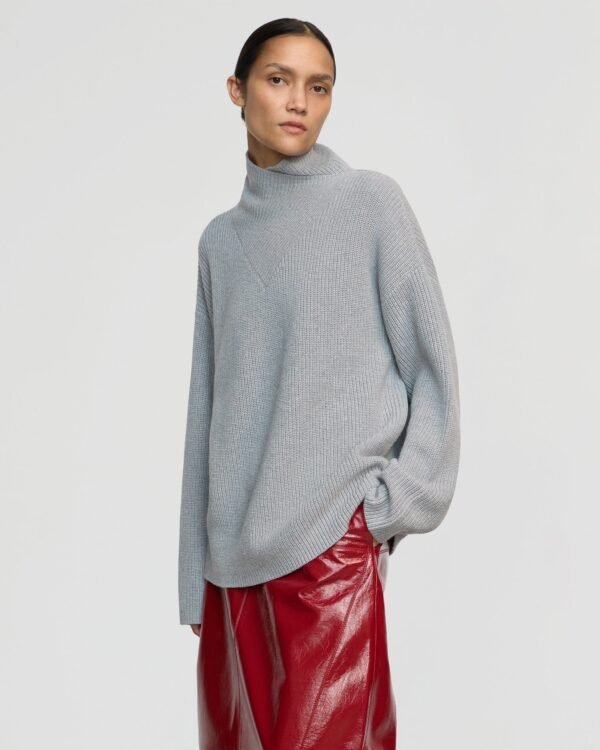 Daria Wrap-Neck Organic Cotton-Wool Sweater - Image 4