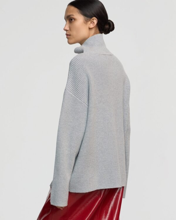 Daria Wrap-Neck Organic Cotton-Wool Sweater - Image 6