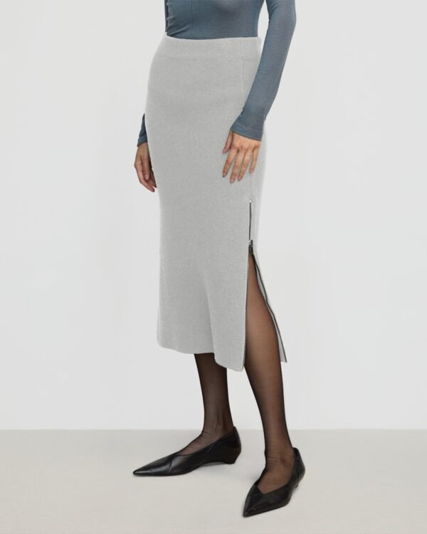 Esti Side-Zip Organic Cotton-Wool Skirt - Image 3