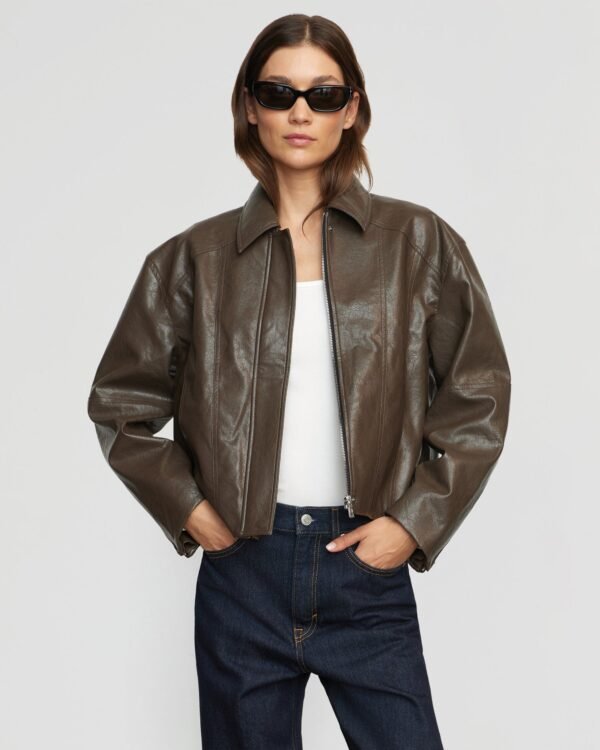 Halle Vegan Leather Jacket - Image 3