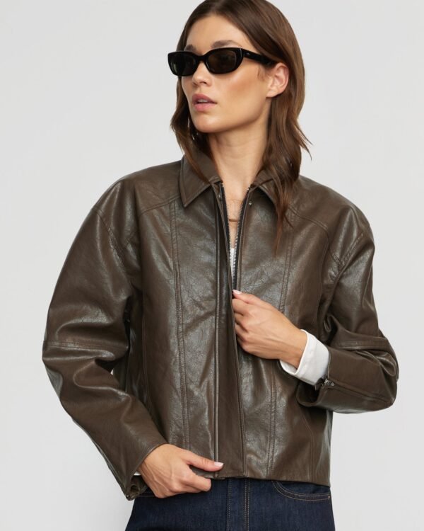 Halle Vegan Leather Jacket - Image 4