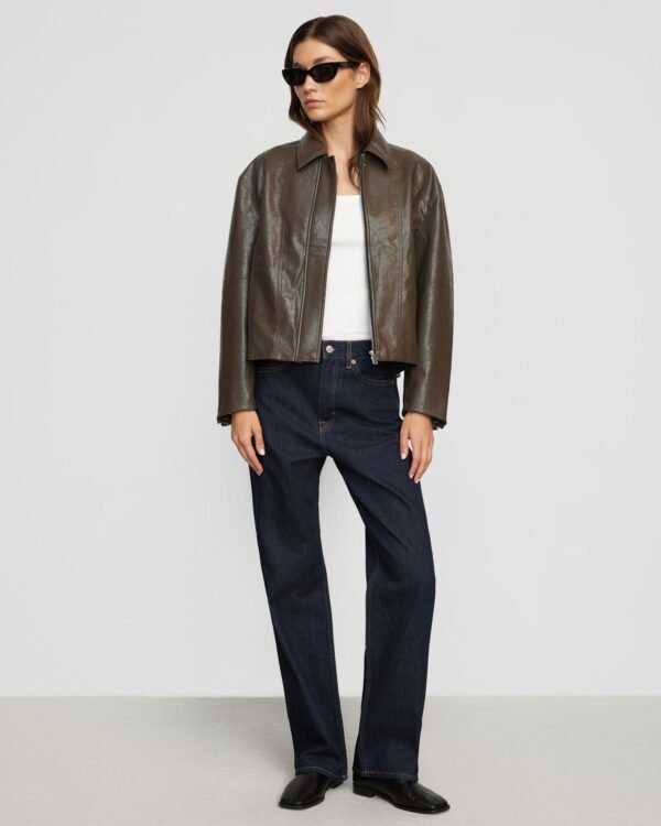 Halle Vegan Leather Jacket - Image 6