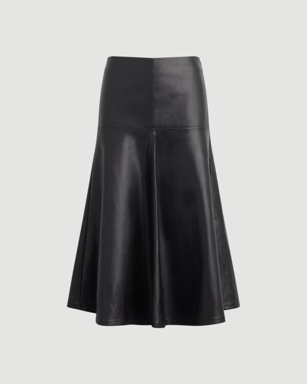 Harley A-Line Vegan Leather Skirt (Petite) - Image 2