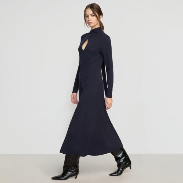 Helena Scarf-Neck Jersey Dress