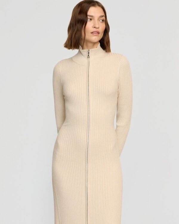 Janne Ribbed Two-Way Zip Sweater Dress - Image 3