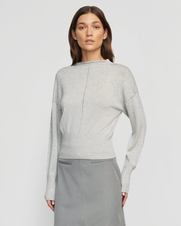 Jillian Pointelle Tencel-Wool Sweater - Image 5