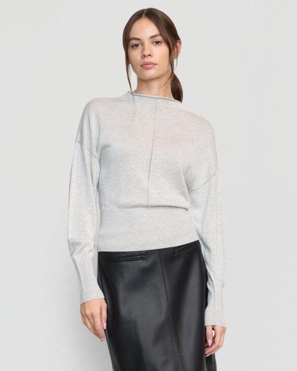 Jillian Pointelle Tencel-Wool Sweater - Image 2