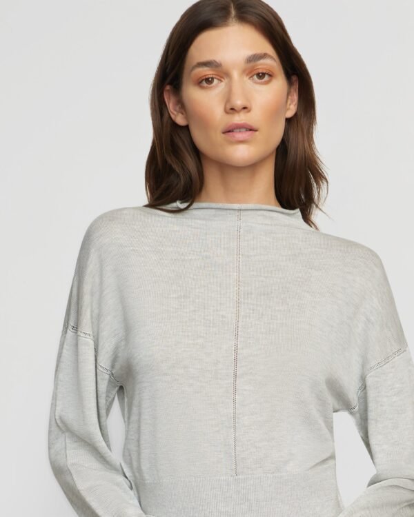 Jillian Pointelle Tencel-Wool Sweater - Image 6