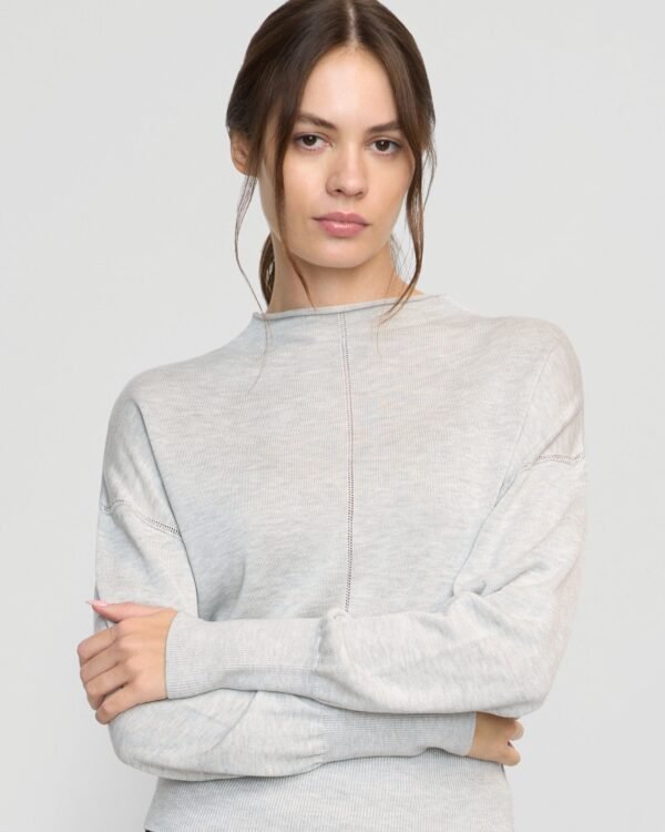 Jillian Pointelle Tencel-Wool Sweater - Image 3