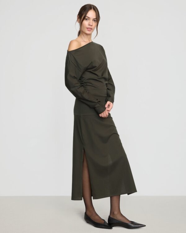 Kezia Off-Shoulder Satin Jersey Dress - Image 4