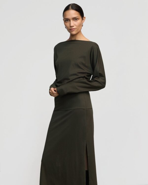 Kezia Off-Shoulder Satin Jersey Dress - Image 9