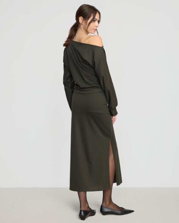 Kezia Off-Shoulder Satin Jersey Dress - Image 5