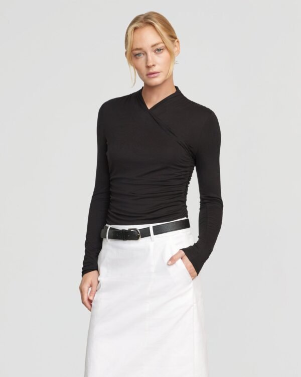 Lilou Wrap-Neck Long-Sleeve Tee - Image 4