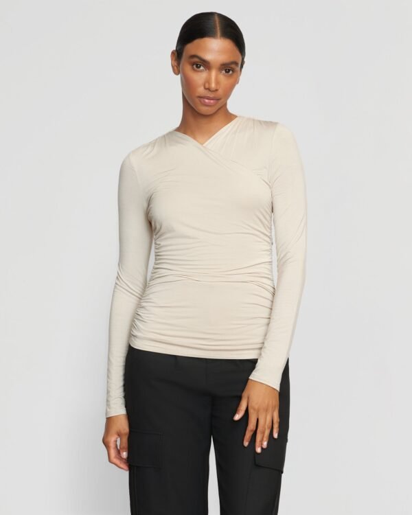 Lilou Wrap-Neck Long-Sleeve Tee - Image 4