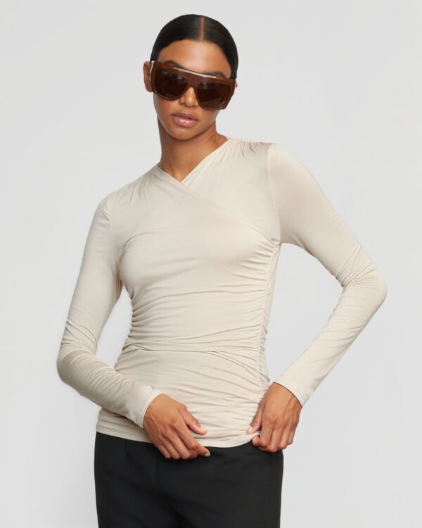 Lilou Wrap-Neck Long-Sleeve Tee - Image 6