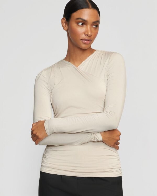 Lilou Wrap-Neck Long-Sleeve Tee - Image 7