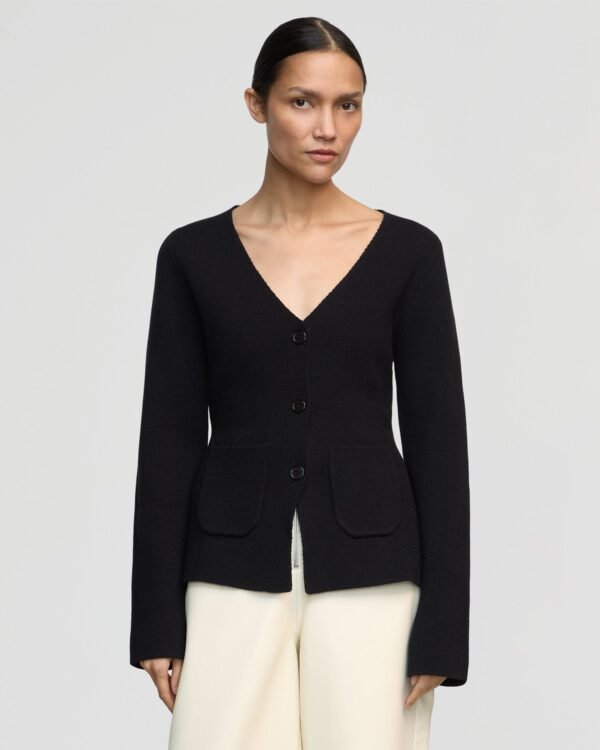 Maeve Organic Cotton-Wool V-Neck Cardigan - Image 2