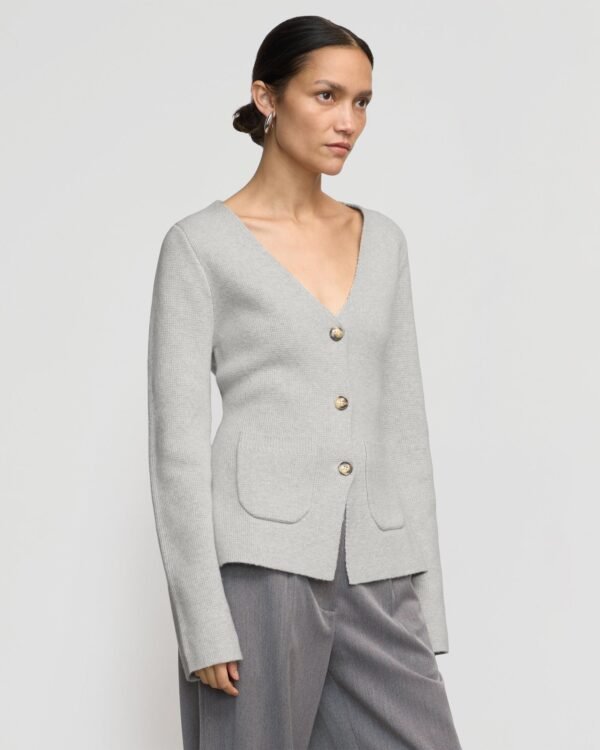 Maeve Organic Cotton-Wool V-Neck Cardigan - Image 2