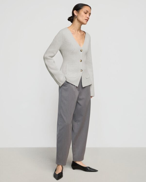 Maeve Organic Cotton-Wool V-Neck Cardigan - Image 3