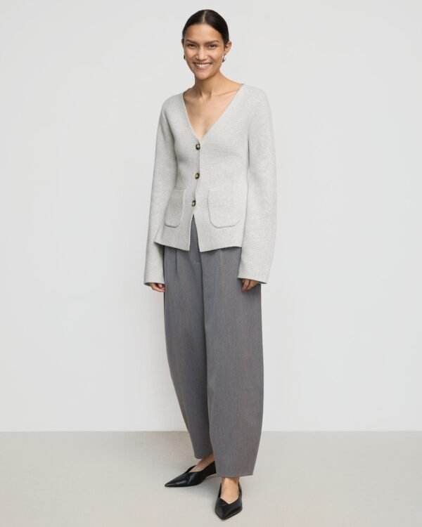 Maeve Organic Cotton-Wool V-Neck Cardigan - Image 4