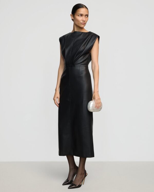 Nova Structured Vegan Leather Dress - Image 2