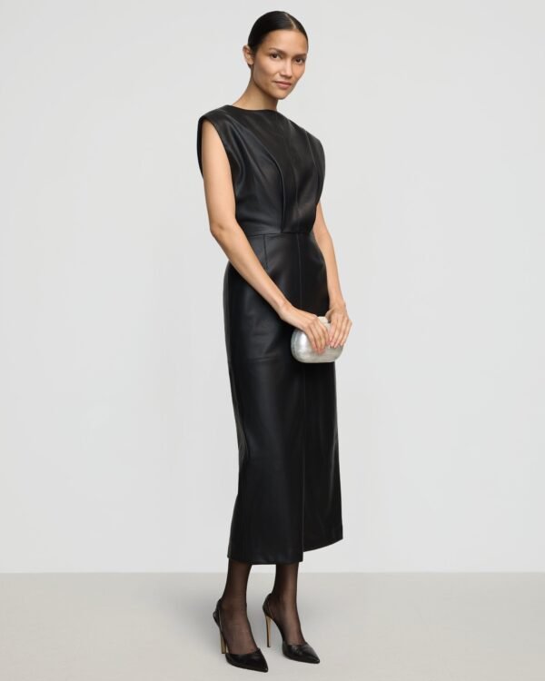 Nova Structured Vegan Leather Dress - Image 4