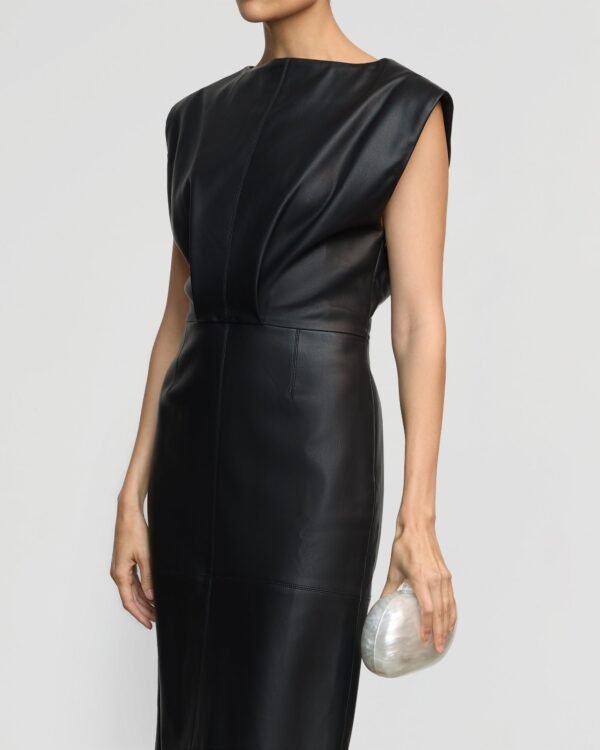 Nova Structured Vegan Leather Dress - Image 5