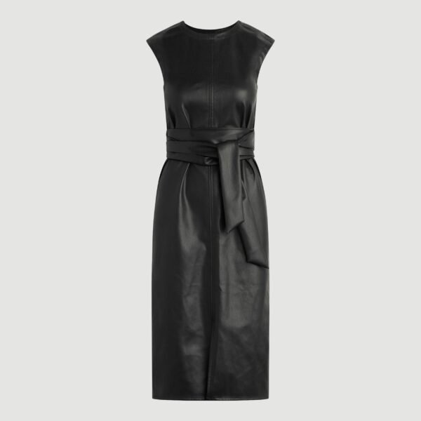 Pilar Vegan Leather Tie-Front Dress (Petite)