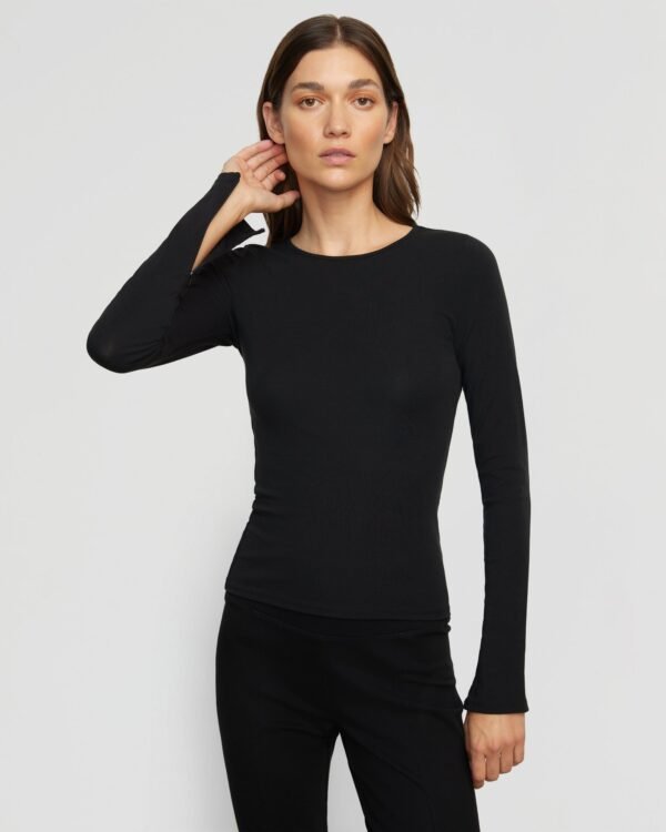 Ronit Zipper-Sleeve Crew-Neck Tee - Image 2