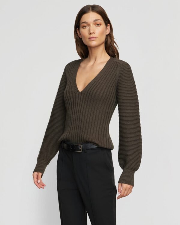 Sanne Ottoman-Knit V-Neck Sweater - Image 5