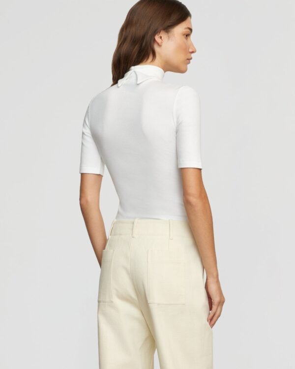 Shae Ribbed Turtleneck Semi-Sheer Tee - Image 6