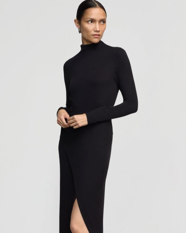 Suki Mock-Neck Side-Slit Dress - Image 3