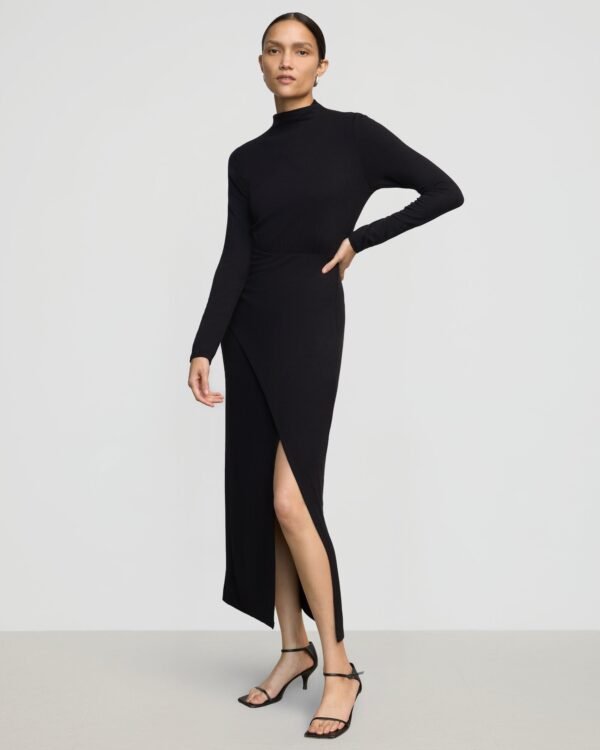 Suki Mock-Neck Side-Slit Dress - Image 4