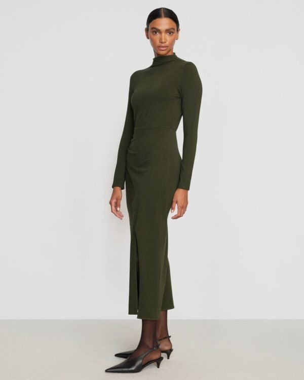 Suki Mock-Neck Side-Slit Dress - Image 4