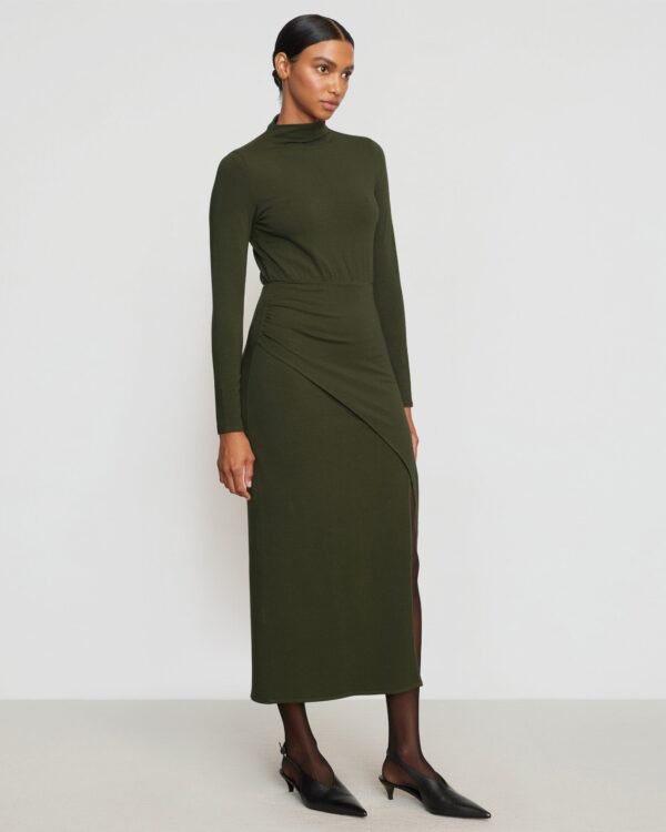 Suki Mock-Neck Side-Slit Dress - Image 6