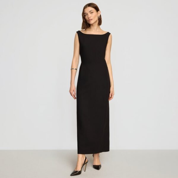 Thanya Wide-Neck Split-Back Dress